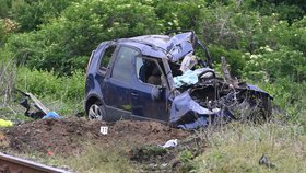 Srážka automobilu s vlakem na přejezdu u Moravských Bránic.