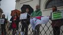 Lidé v Brně demonstrovali za solidaritu s americkými protestujícími