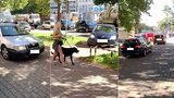 Oprsklé chování řidičů v Brně: Vyzráli na kolony, autem jezdí po chodníku! Kličkují mezi lidmi