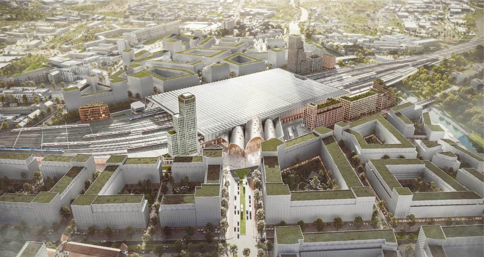 Nové brněnské hlavní nádraží vznikne podle návrhu nizozemského ateliéru Benthem Crouwel Architects. Jeho projekt vyhrál největší architektonickou soutěž v historii České reopubliky.