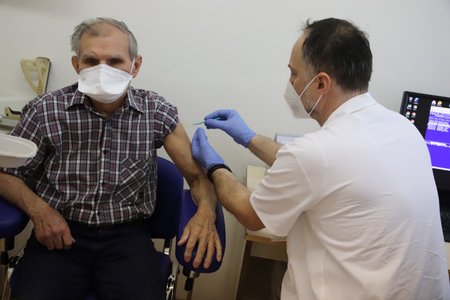 Očkování proti koronaviru ve Fakultní nemocnici Brno (leden 2021)