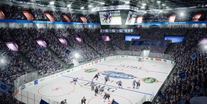 Vizualizace nové hokejové arény pro 12 000 diváků