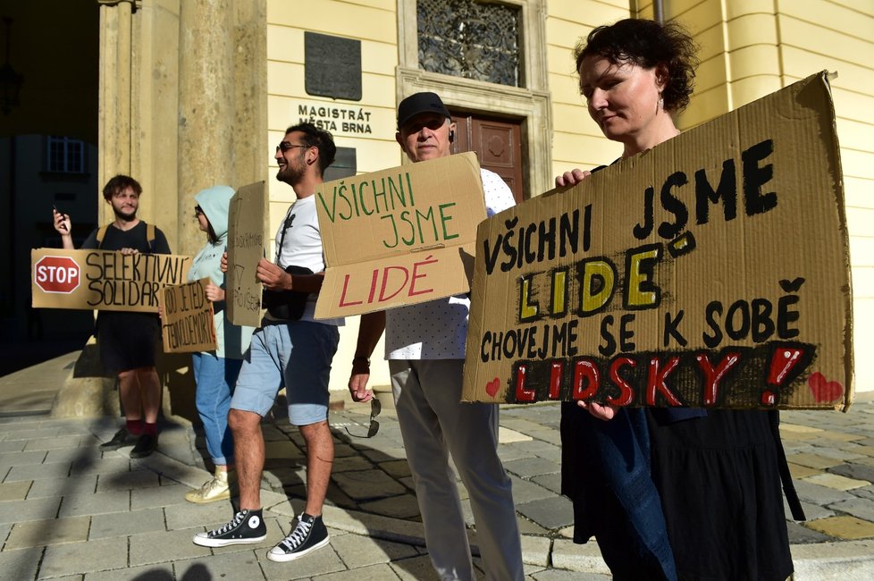 Magistrát Brno: Manifestace za romské Ukrajince (21. 6. 2022)