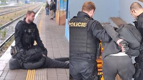Zdrogovaný muž (42) ohrožoval cestující v mezinárodním expresu Praha - Graz. Měl u sebe tři nože.
