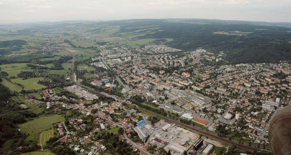 Letecký pohled na Blansko