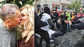 Babiš stihl políbit Moniku. A v Brně došlo na 1. máje k zatýkání i zranění policistů 