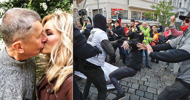 Babiš stihl políbit Moniku. A v Brně došlo na 1. máje k zatýkání i zranění policistů 