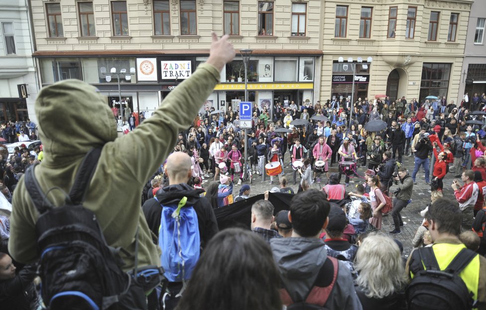 Protest proti pravicovým radikálům v Brně (1.5.2019)