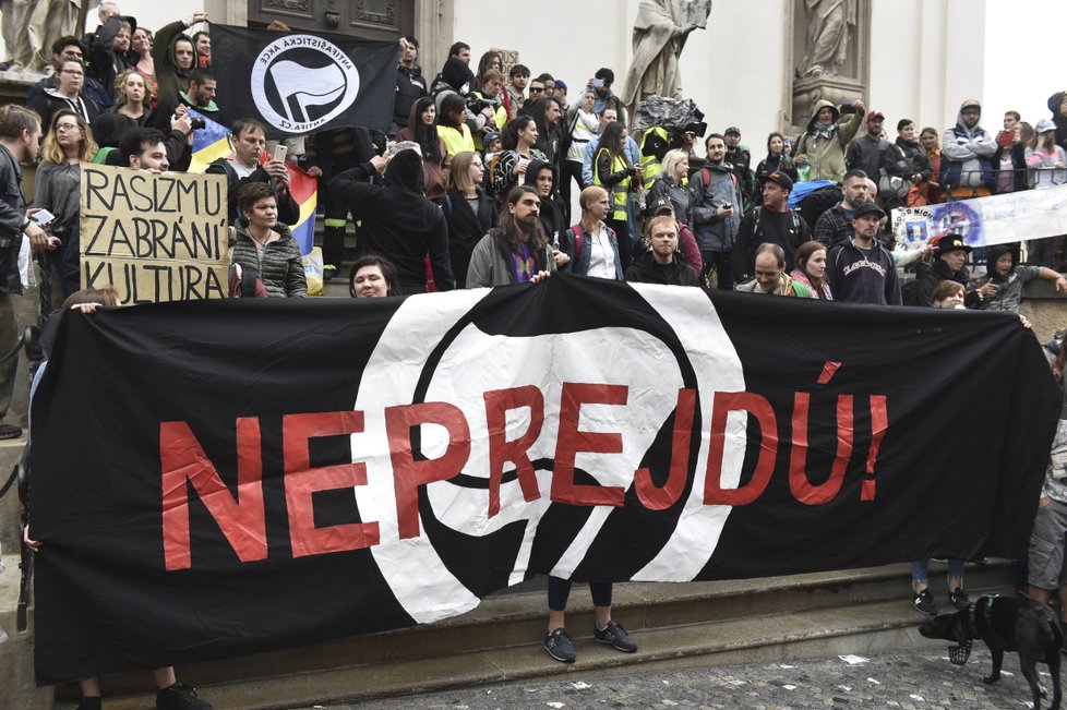 Protest proti pravicovým radikálům v Brně (1.5.2019)