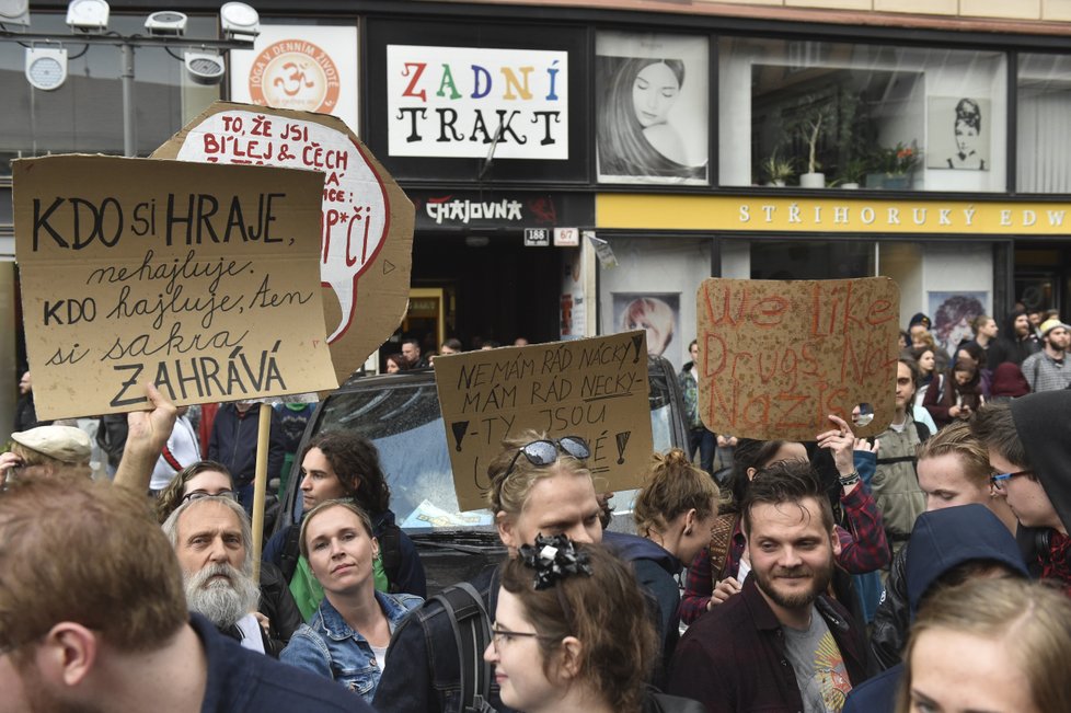 Protest proti pravicovým radikálům v Brně (1.5.2019)