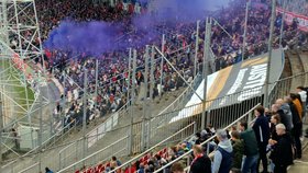 Utkání Zbrojovky Brno a Sparty na stadionu v Srbské ulici.