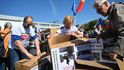 Odpůrci sjezdu sudetských Němců na brněnském výstavišti Odpůrci sjezdu sudetských Němců na brněnském výstavišti