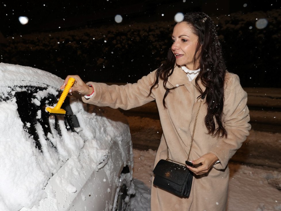 Vánoční večírek divadla Broadway U slepiček: Alice Jandová musela pod sněhem najít auto