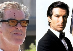 To by se Jamesi Bondovi nestalo - Pierce Brosnan ukázal krvavý šrám na čele.