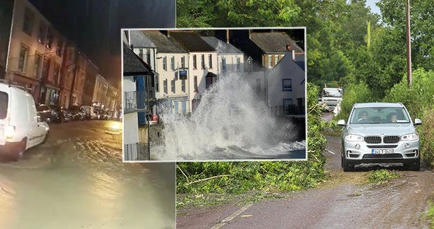 „Meteorologická bomba“ udeřila v Británii a Irsku. Bouře Ellen kazí lidem dovolenou