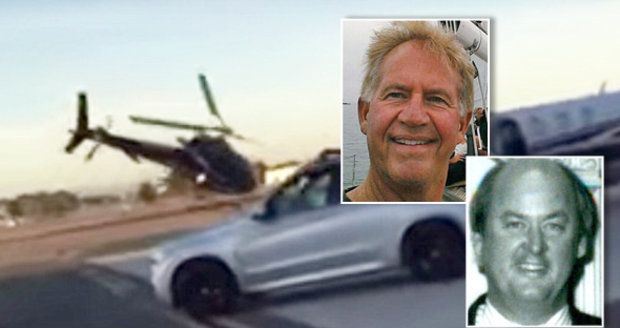 Při pádu vrtulníku zabil bankéř Bruce Erickson (vpravo) sebe a kamaráda Wayna Lewise.