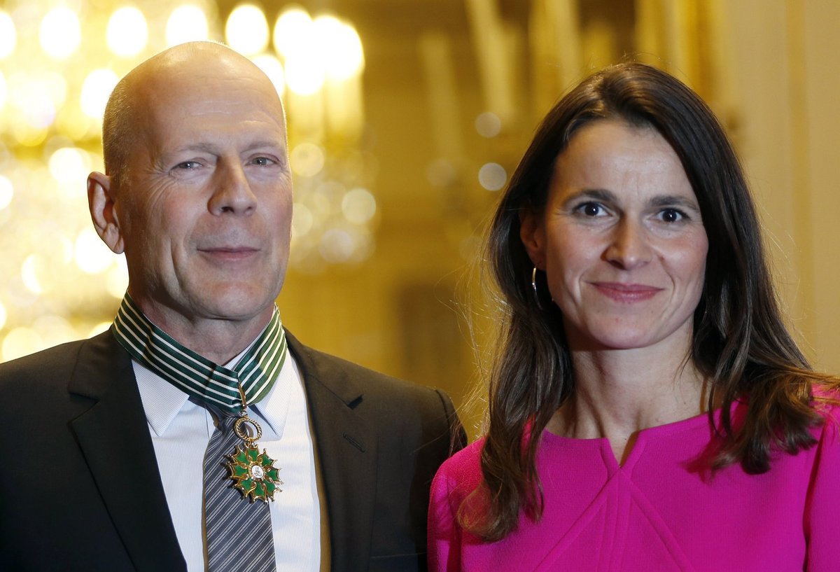 Bruce Willis s francouzskou ministryní kultury Aurelie Filippetti,