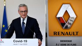 Francouzský ministr financí Bruno Le Maire varoval, že Renault by mohl přestat existovat, pokud nedostane pomoc, která mu umožní čelit dopadům koronaviru.