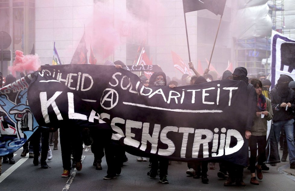 Tisíce lidí protestovaly v Belgii proti hospodářské politice.