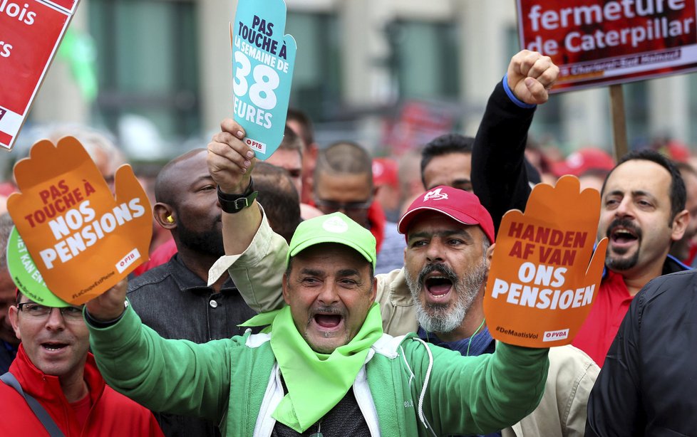 Tisíce lidí protestovaly v Belgii proti hospodářské politice.