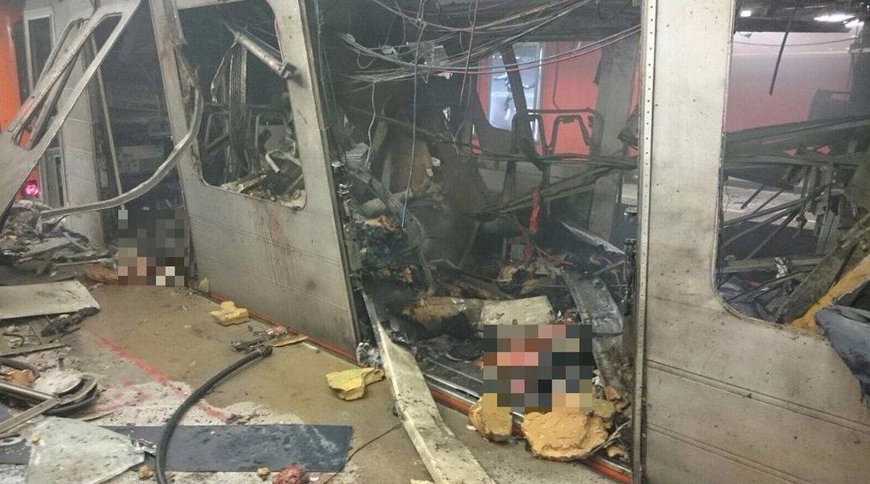 Bruselské metro po explozi