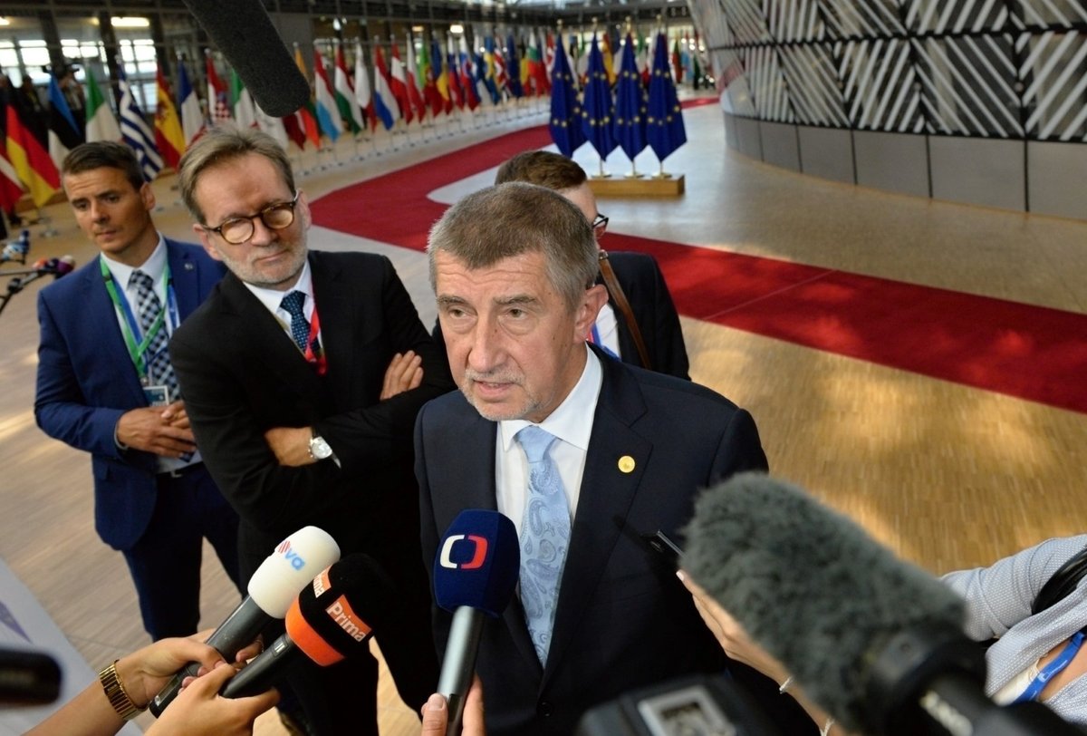 Premiér Andrej Babiš (ANO) na summitu EU v Bruselu (28.6.2018)