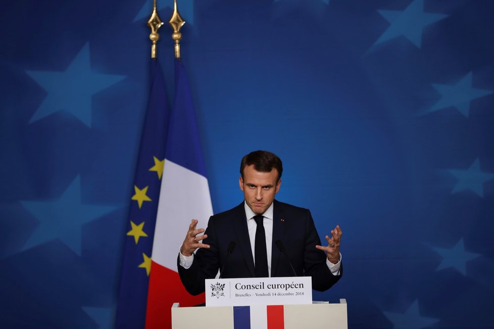 Summit EU v Bruselu: Francouzský prezident Emmanuel Macron (14.12.2018)