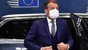 Francouzský prezident Emmanuel Macron na summitu EU v Bruselu