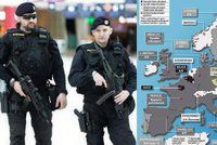 Mapa ohrožení: Evropa se bojí terorismu - kde hrozí nebezpečí?