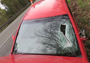 Z kamionu u Mohlenice ulétly úlomky brzdy a vlétly do protijedoucího auta: Řidičku zranily a způsobily nehodu.