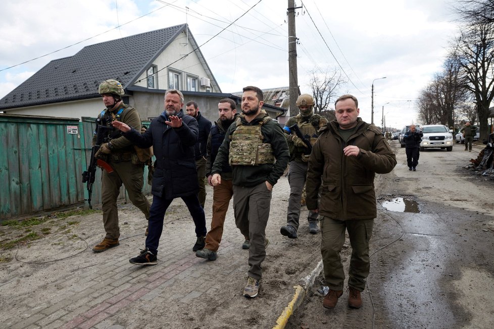 Starosta Buči Anatolij Fedoruk s prezidentem Zelenským.