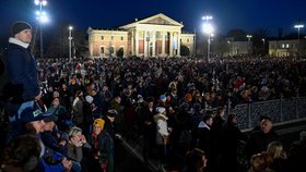 Velká demonstrace v Budapešti kvůli skandálu sexuálního zneužívání (16.2.2024)