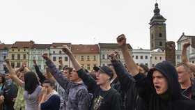 Několik stovek lidí se 29. června po shromáždění na českobudějovickém náměstí Přemysla Otakara II., kde provolávali rasistická hesla a protestovali proti častým problémům v soužití na sídlišti Máj, vydalo do inkriminované lokality.