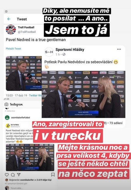 Instagram Burdové byl zaplněn vzkazy od fanoušků