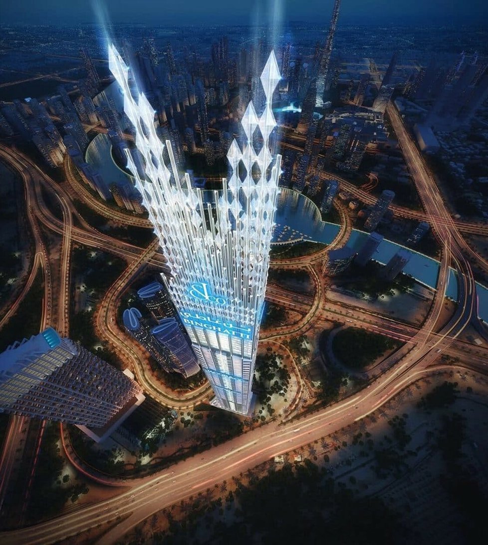 Burj Binghatti Jacob  Co Residences, dubaj, mrakodrap, obytna budova