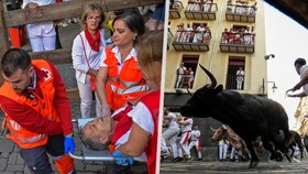 Odvážní Španělé se opět proběhli s býky: Zranění si odneslo na 34 lidí