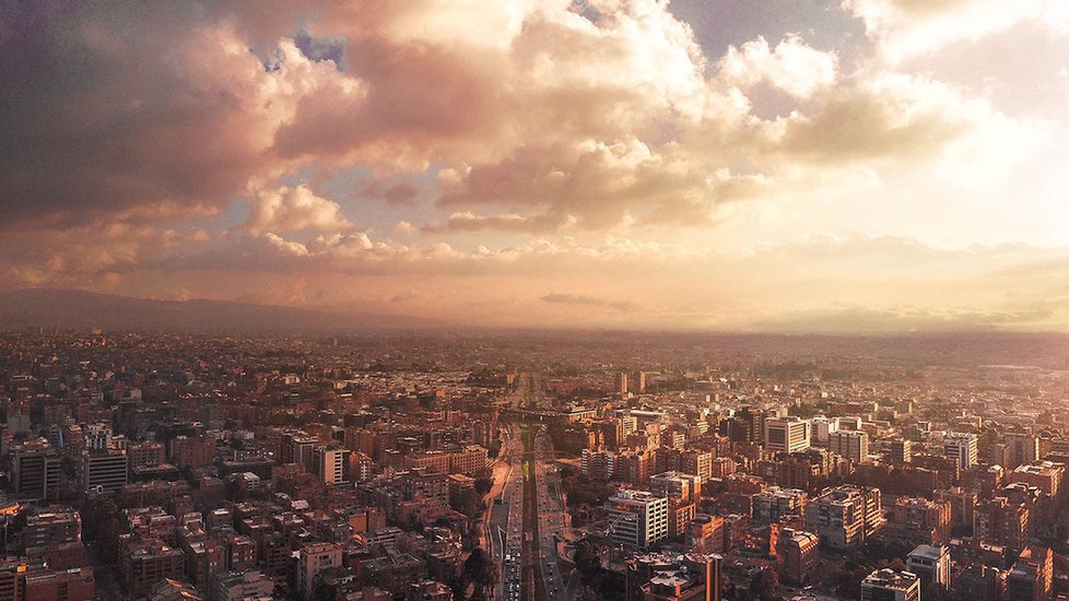Letecké snímky Bogoty ukazují architekturu z jiné perspektivy
