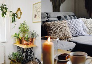 Byt blogerky My Home Style zdobí nejen makramé, ale také květiny a další zajímavé dekorace