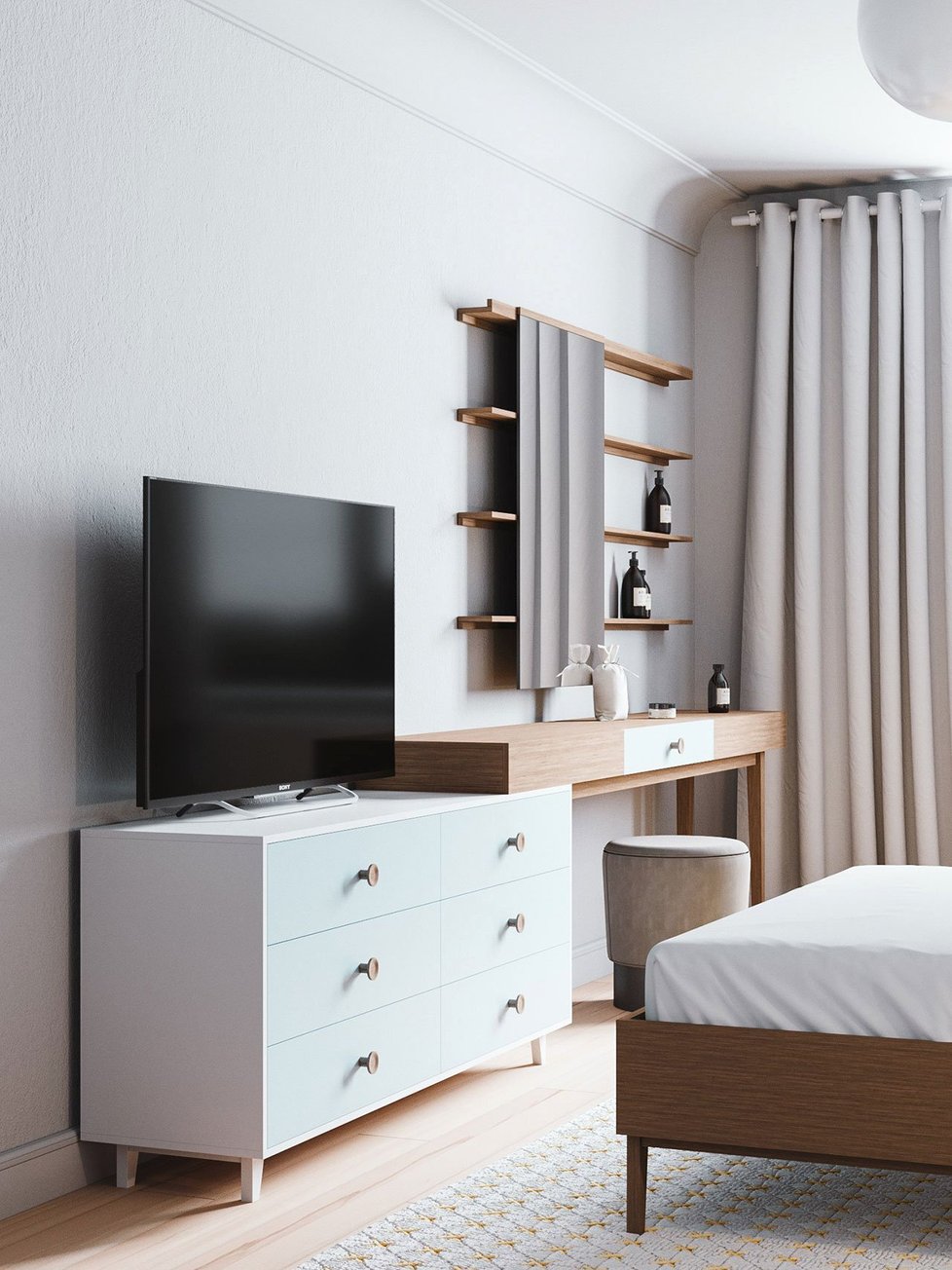 Minimalistický apartmán v Minsku zdobí neutrální barvy a sofistikovaný design