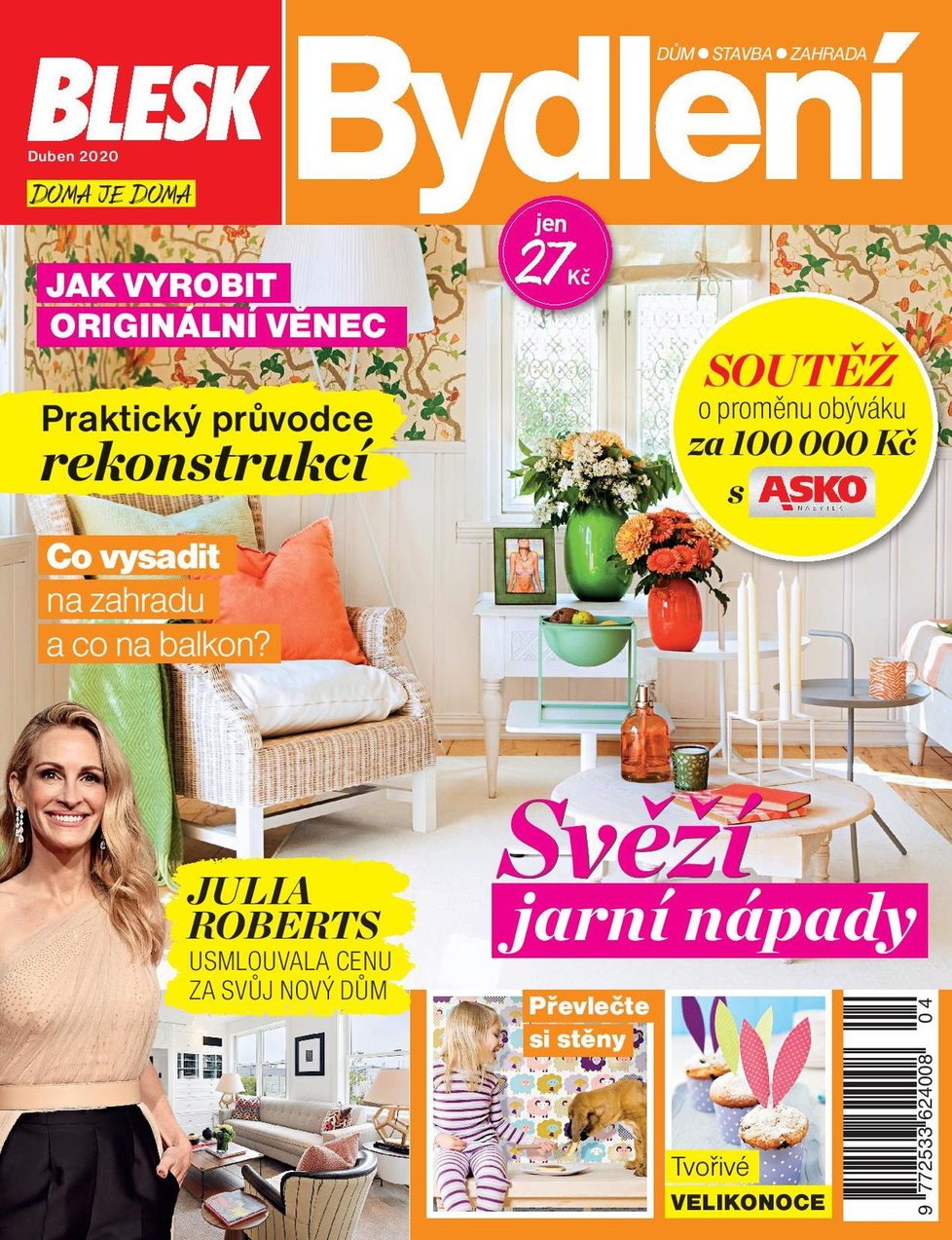 Titulní strana dubnového vydání magazínu Blesk Bydlení