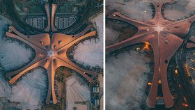 Peking má nové letiště s obřím terminálem. Střešní okno je velké jako 25 fotbalových hřišť