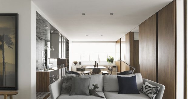 Moderní apartmán se stylovou kuchyní a  prodlouženým obývacím pokojem