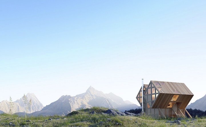Tvar horské chaty připomíná vrcholky Dolomit