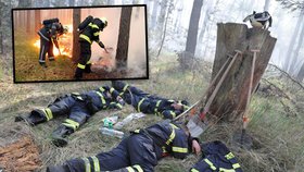 Unavení hasiči, zasahující u obřího požáru Bzeneckého lesa