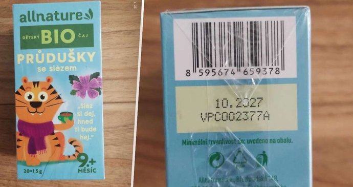 Vadná šarže dětského BIO čaje