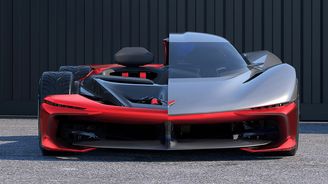 Studie corvetty se mění v roadster nebo formuli. Karoserie mizí a zůstává holý základ Studie corvetty se mění v roadster nebo formuli. Karoserie mizí a zůstává holý základ