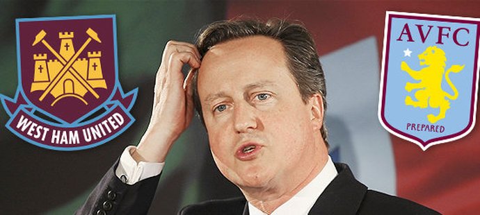 Britský premiér David Cameron fandí celý život Aston Ville, v jednom ze svých proslovů ale omylem vyznal lásku k West Hamu