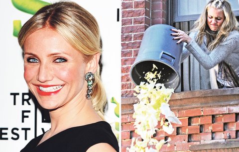 Třídit odpad? Cameron Diaz sype odpadky z okna