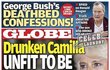 Titulní stránka magazínu Globe. Kate říká Camille, že je trapná.