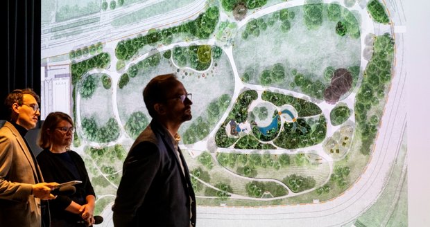 Tisková konference k výsledkům soutěže na obnovu Chotkových sadů, 7. listopadu 2025, Centrum architektury a městského plánování, Praha.